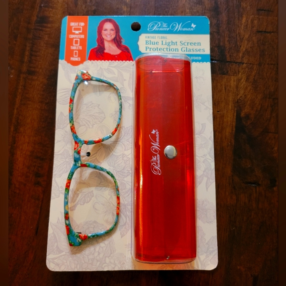 Blue light screen protection glasses with  case NWT